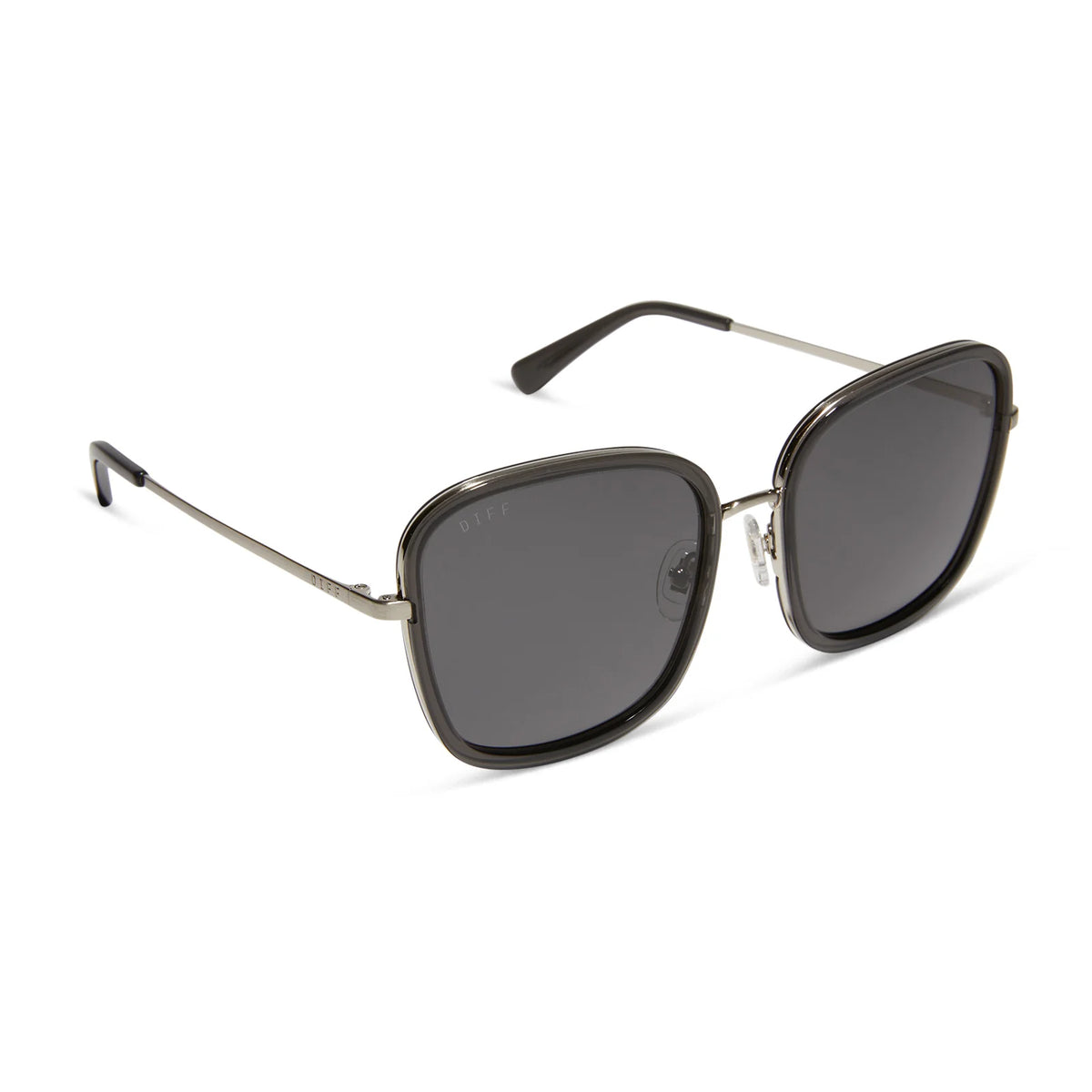 DIFF Eyewear Sunglasses - Genevieve Black Smoke Crystal + Grey Polarized