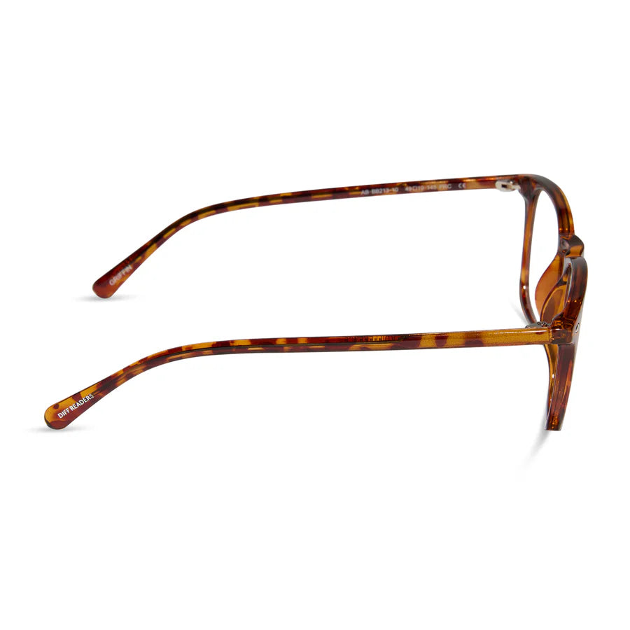 DIFF Eyewear Griffin Blue Light Readers - Amber Tortoise