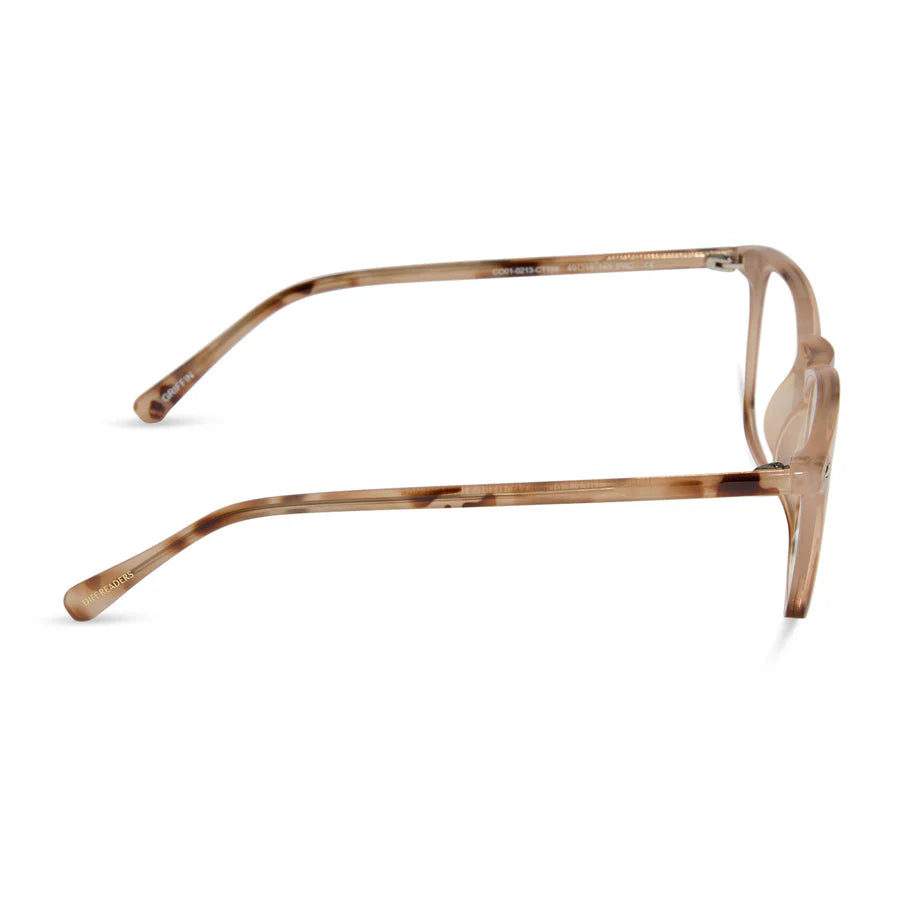 DIFF Eyewear Griffin Blue Light Readers - Cream Tortoise
