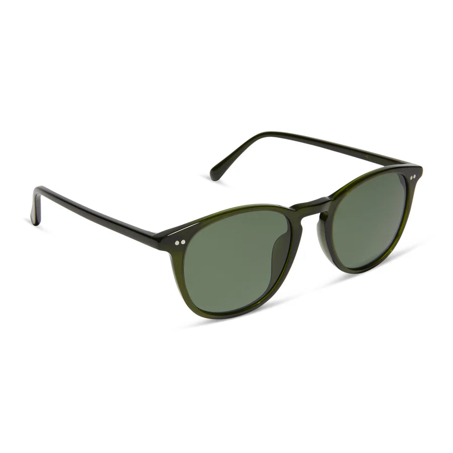 DIFF Eyewear Men’s Polarized Jaxson XL Sunglasses - Dark Olive Crystal