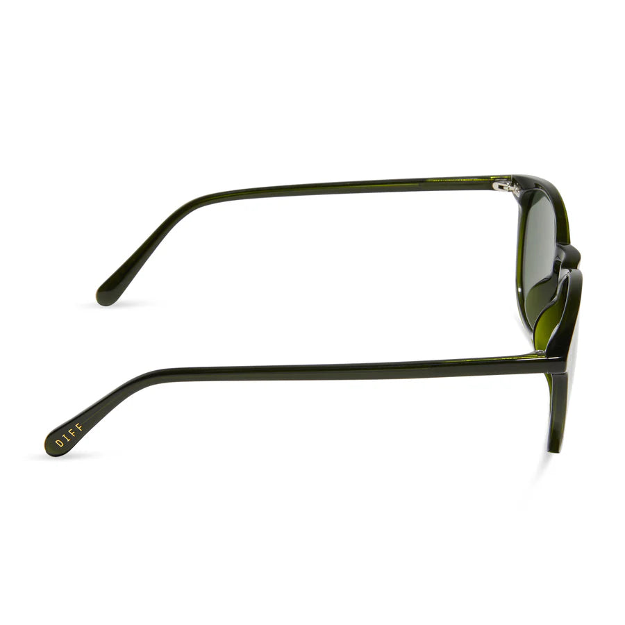 DIFF Eyewear Men’s Polarized Jaxson XL Sunglasses - Dark Olive Crystal