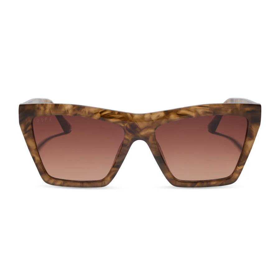DIFF Eyewear Vivi Polarized Sunglasses - Black walnut tortoise brown