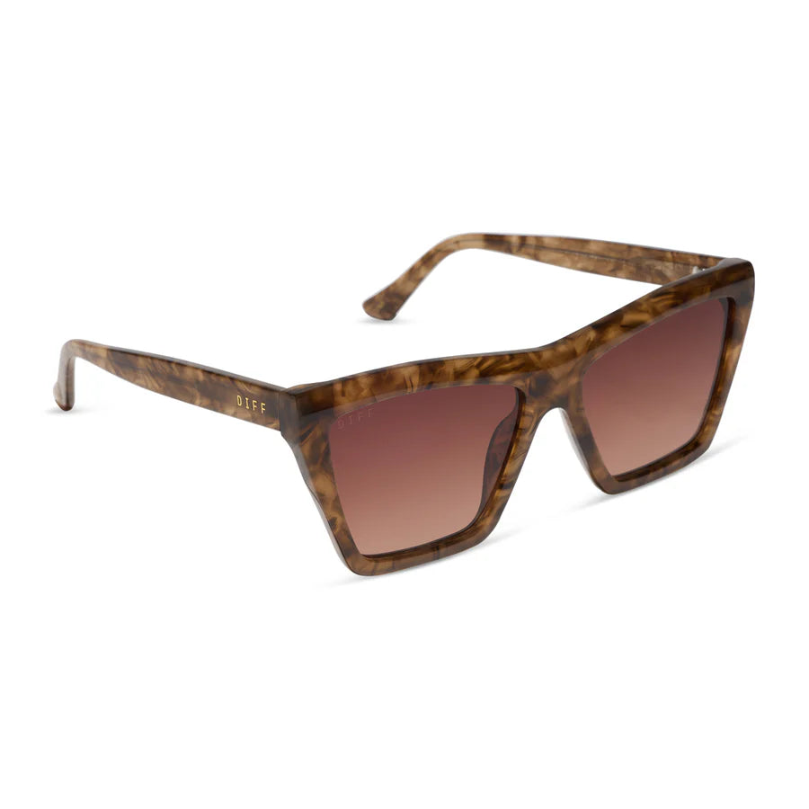 DIFF Eyewear Vivi Polarized Sunglasses - Black walnut tortoise brown