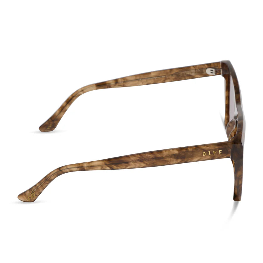 DIFF Eyewear Vivi Polarized Sunglasses - Black walnut tortoise brown