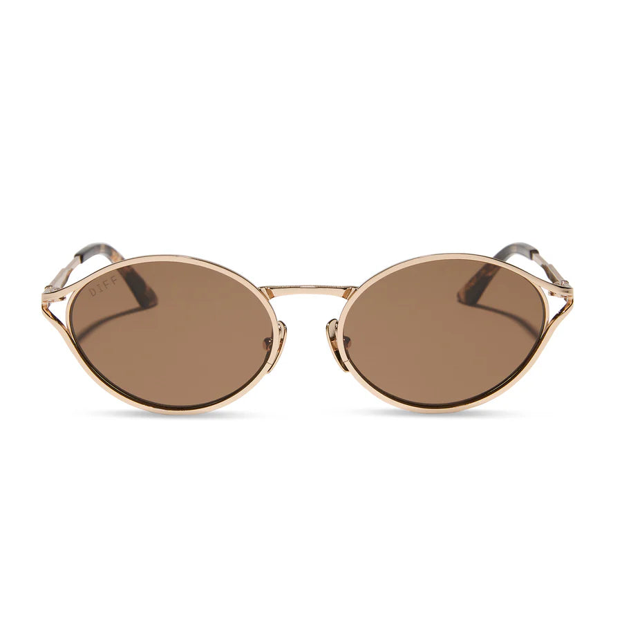 DIFF Eyewear Limoncello Polarized Sunglasses - Gold brown