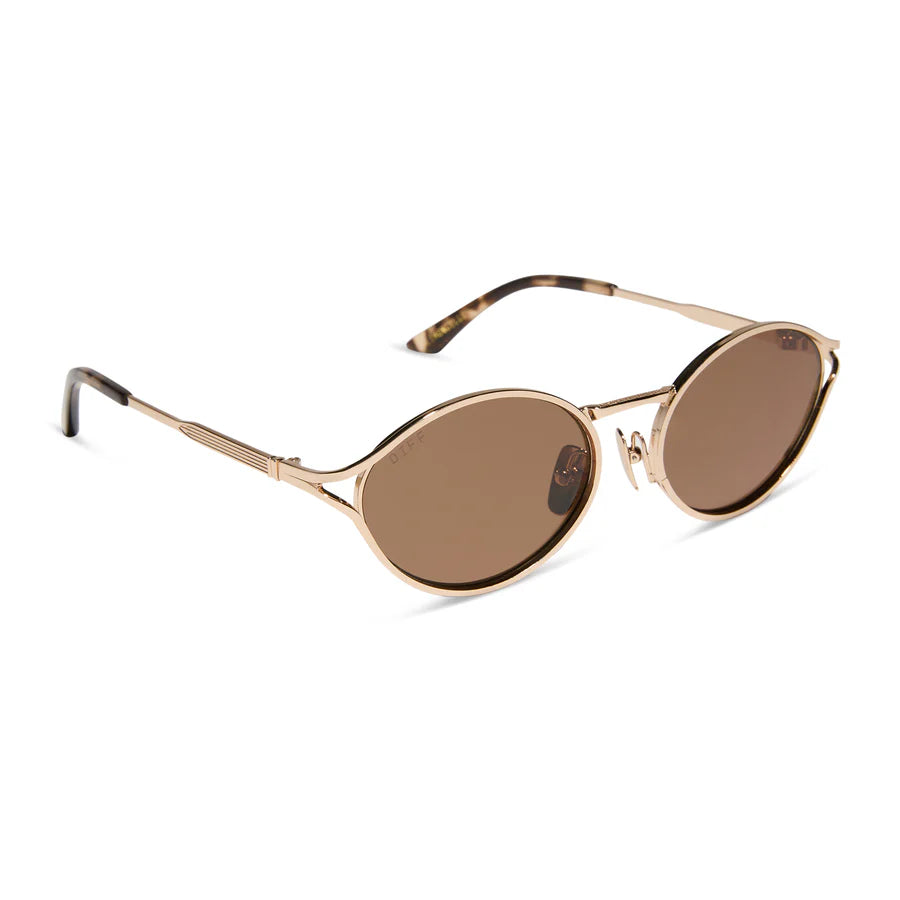 DIFF Eyewear Limoncello Polarized Sunglasses - Gold brown