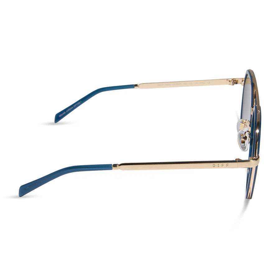 DIFF Eyewear Joey Polarized Sunglasses - Clubhouse blue brushed gold