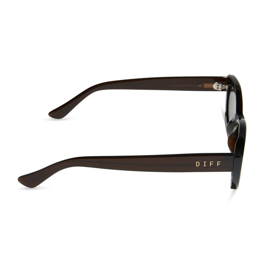 DIFF Eyewear Raya Polarized- Chocolate Crystal Grey Polarized Sunglasses