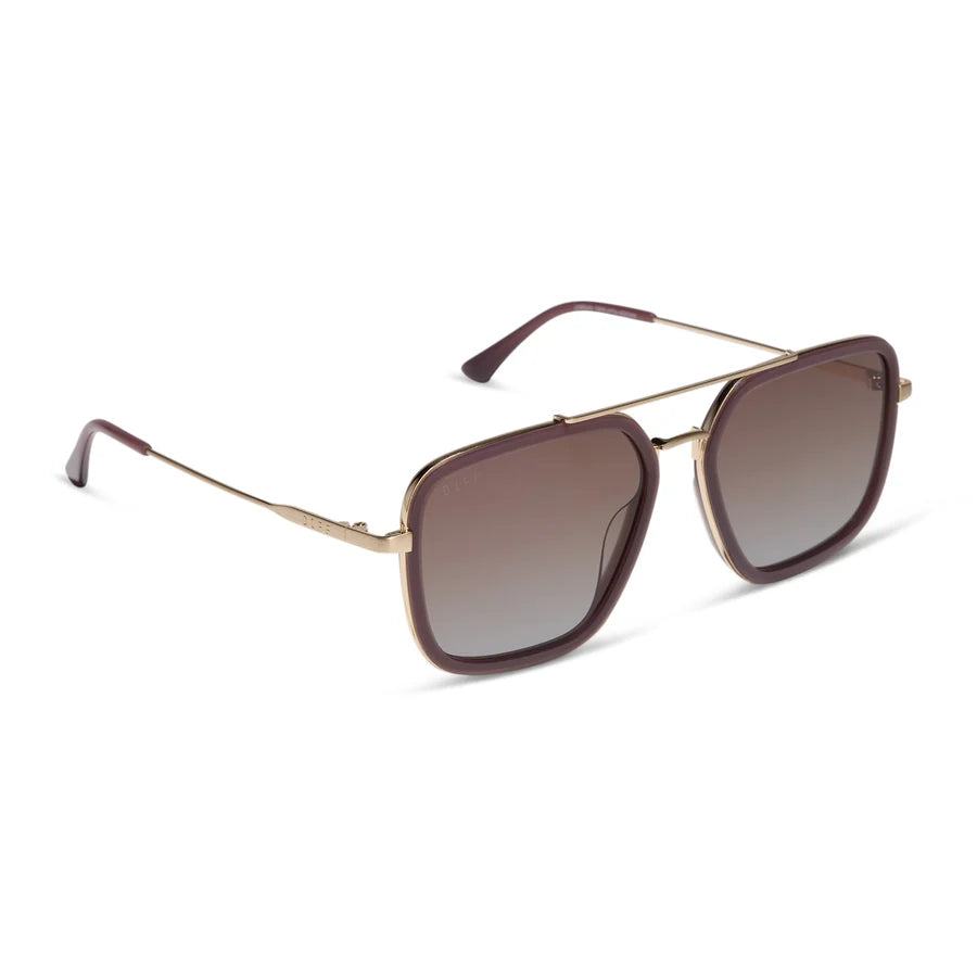 DIFF Eyewear Jordan Polarized- Cocoa Powder Cocoa Powder to Baby Blue