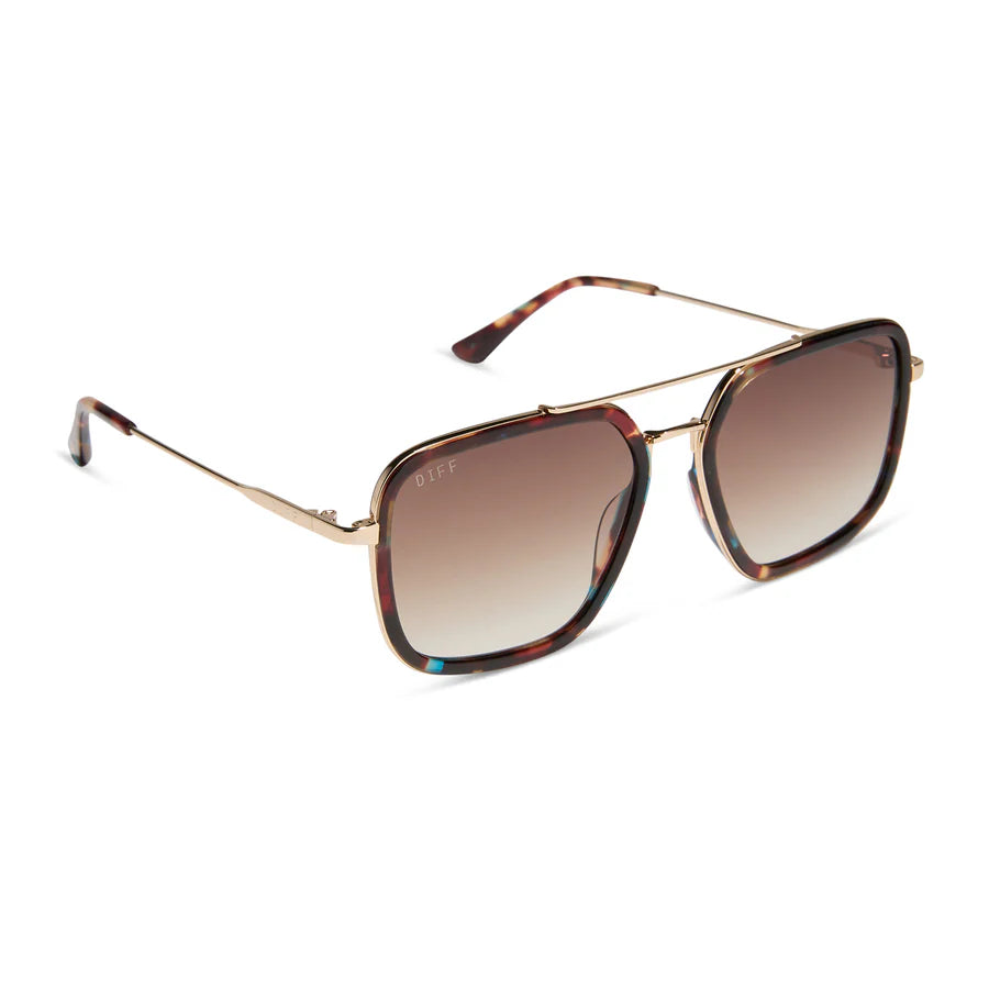 DIFF Eyewear Jordan Sunglasses - Confetti Tortoise + Brown Gradient