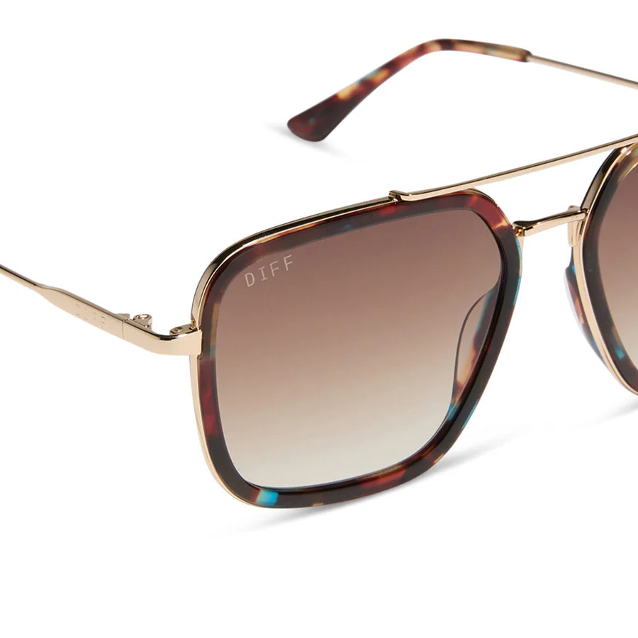 DIFF Eyewear Jordan Sunglasses - Confetti Tortoise + Brown Gradient