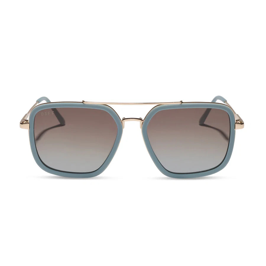 DIFF Eyewear Jordan Polarized- Dew Drop Cocoa Powder to Baby Blue Gradient