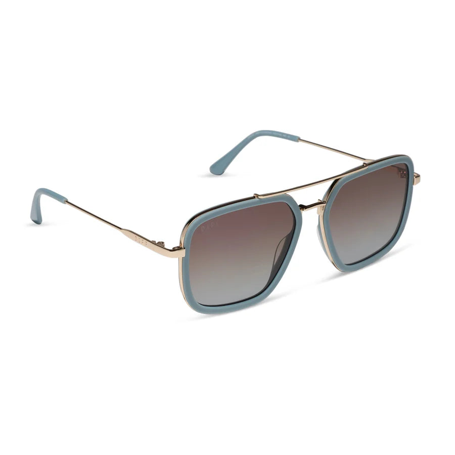 DIFF Eyewear Jordan Polarized- Dew Drop Cocoa Powder to Baby Blue Gradient