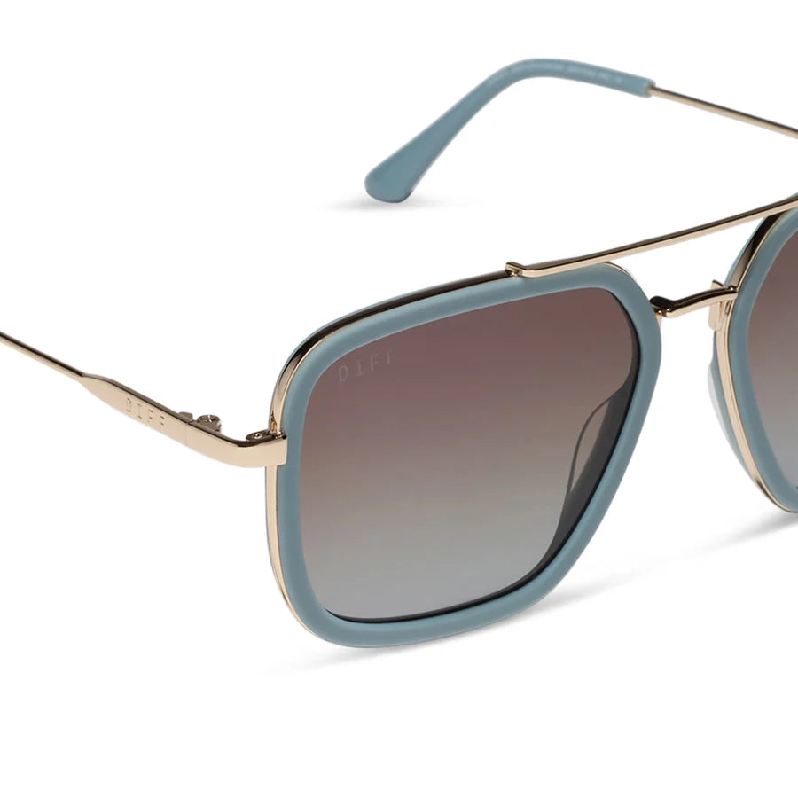 DIFF Eyewear Jordan Polarized- Dew Drop Cocoa Powder to Baby Blue Gradient