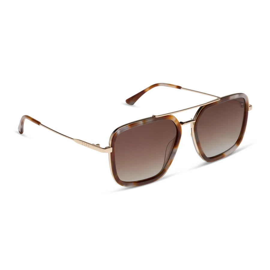 DIFF Eyewear Jordan Polarized- Dove Tortoise Brown Gradient Polarized