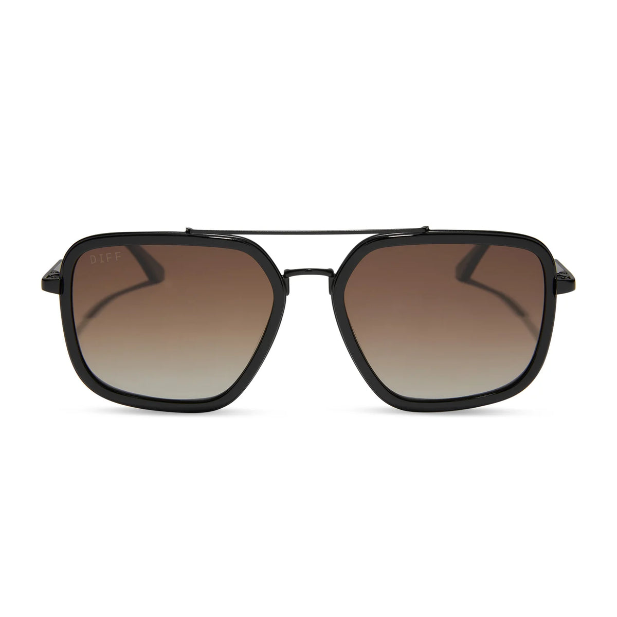 DIFF Eyewear Jordan Polarized -Matte Black/ Black temple tips brown