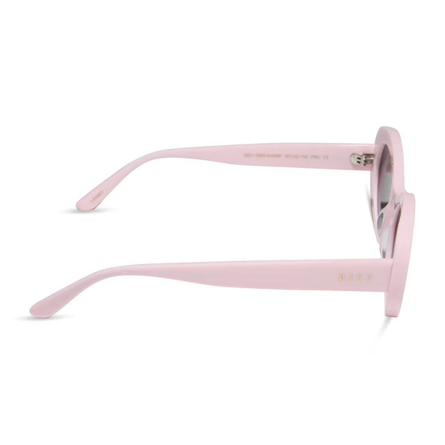 DIFF Eyewear Lainey Oval Polarized Sunglasses - Powder Pink Grey