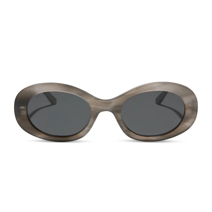 DIFF Eyewear Lainey Sunglasses - Smoke Marble + Grey Polarized