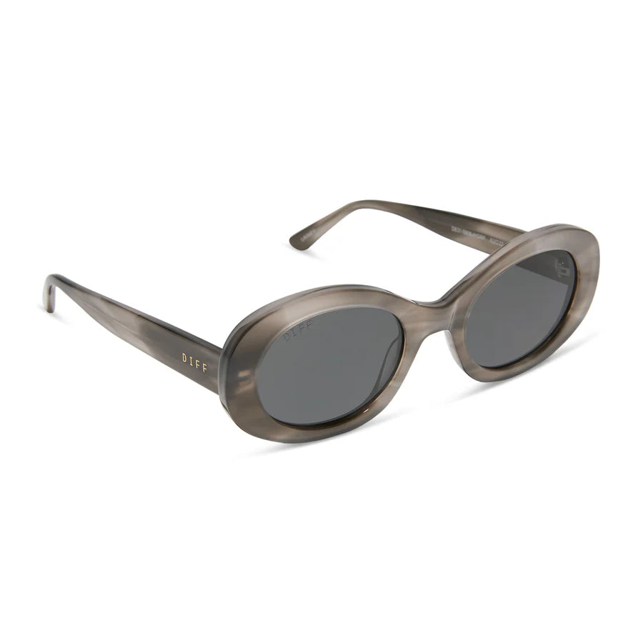 DIFF Eyewear Lainey Sunglasses - Smoke Marble + Grey Polarized