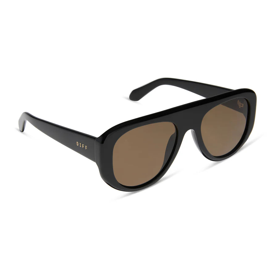 DIFF Eyewear Morgan Polarized Sunglasses - Black + Brown