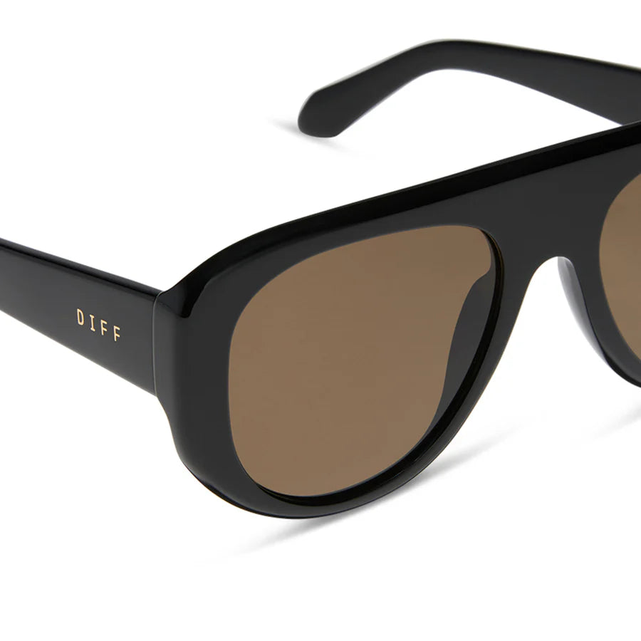 DIFF Eyewear Morgan Polarized Sunglasses - Black + Brown