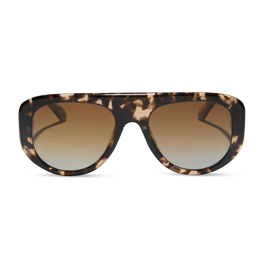 DIFF Eyewear Morgan Polarized Sunglasses - Espresso tortoise brown gradient polarized
