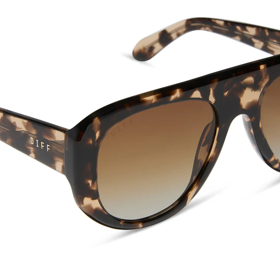 DIFF Eyewear Morgan Polarized Sunglasses - Espresso Tortoise + Brown Gradient