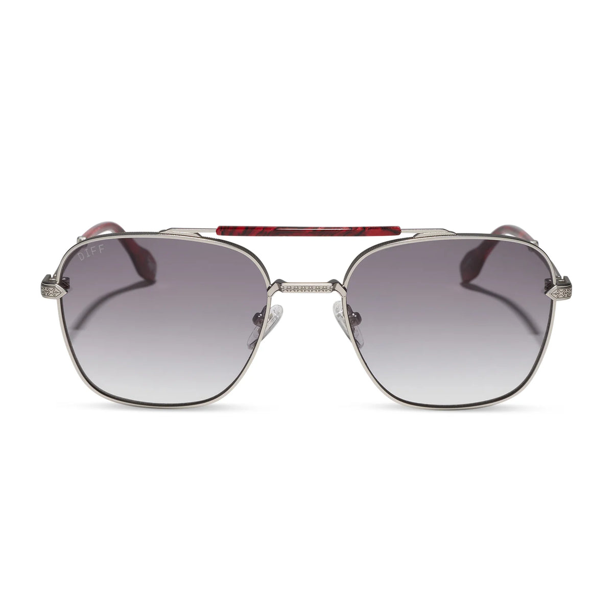 DIFF Eyewear I'm A Song Polarized- Matte Silver Grey Gradient Sunglasses