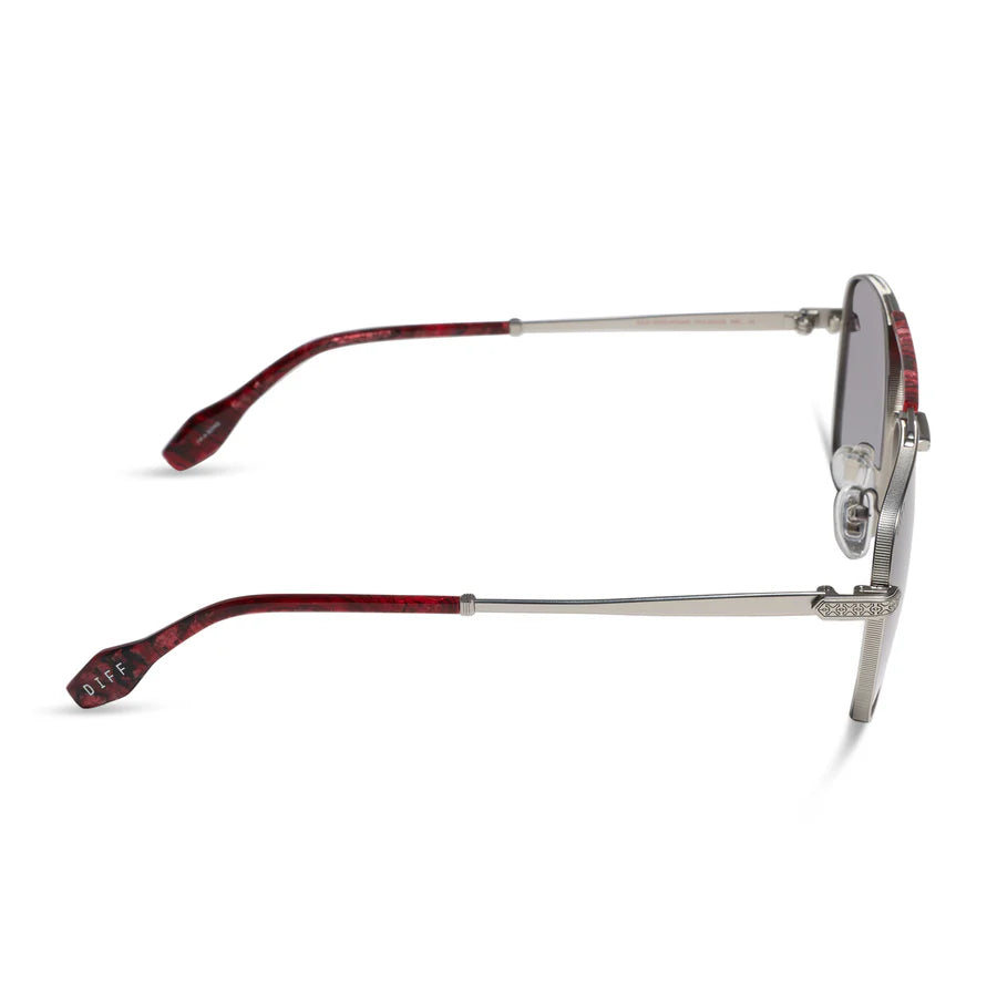 DIFF Eyewear I'm A Song Polarized- Matte Silver Grey Gradient Sunglasses