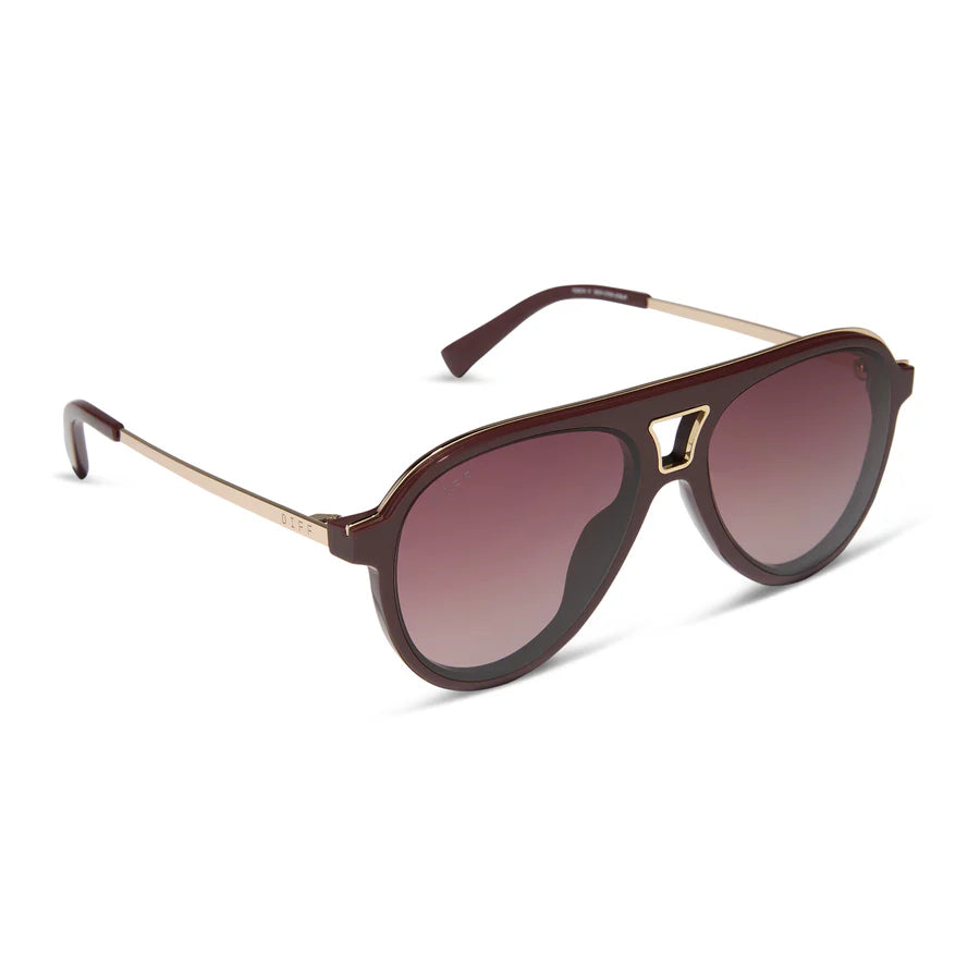 DIFF Eyewear Tosca III Polarized Sunglasses - Rugby red burgundy