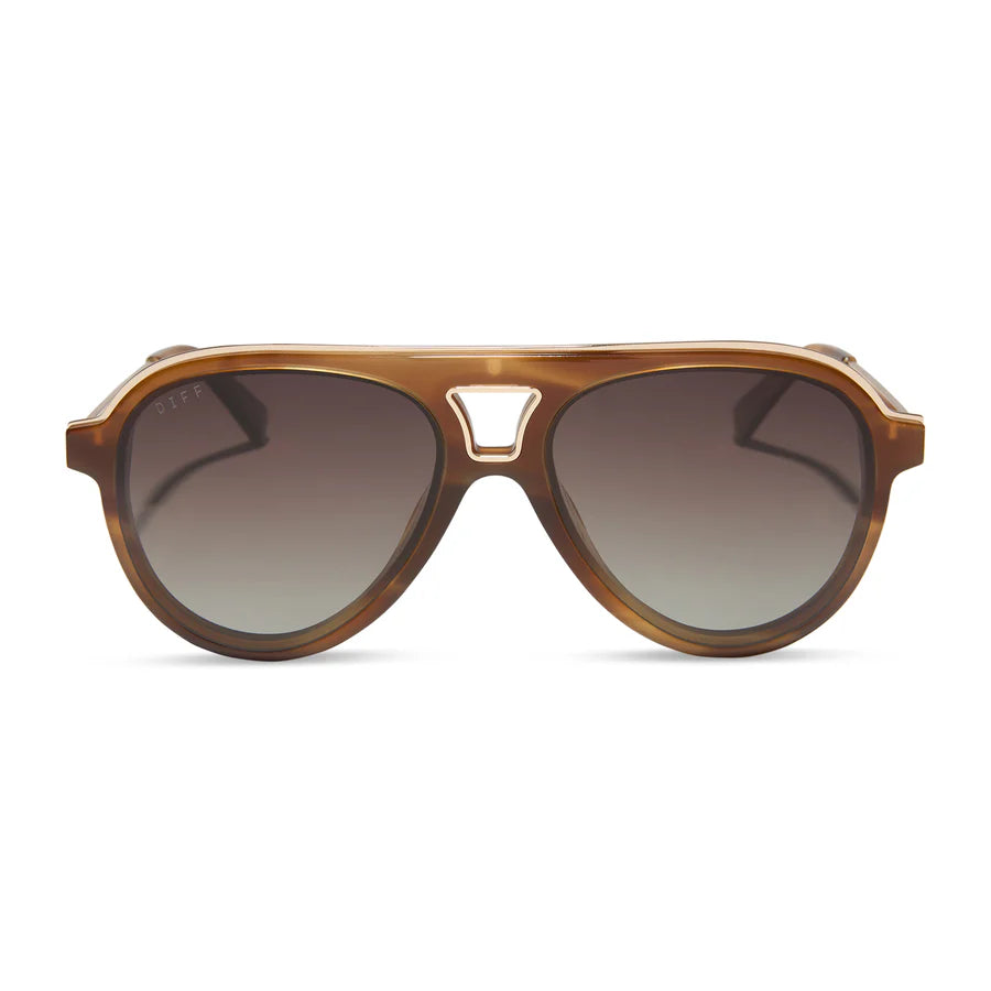 DIFF Eyewear Tosca iii Polarized Sunglasses - Tawny Tortoise + Brown Gradient