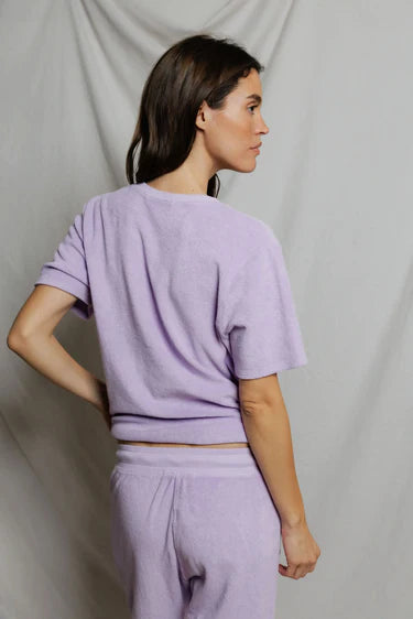 Perfect White Tee Donna - Loop Terry Crew Tee - Ultraviolet