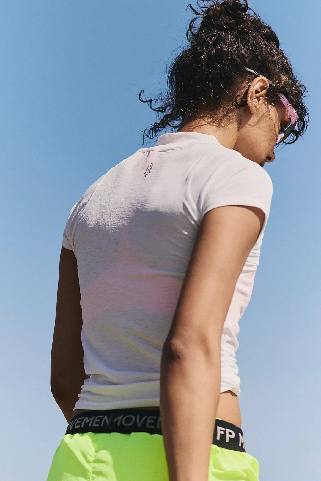Free People Tempo Ruched UV Protection Tee- White