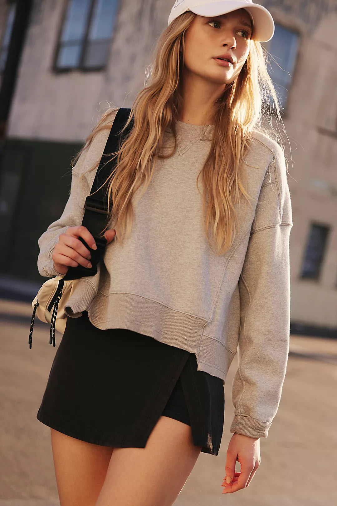 Free People Hot Shot Mini Skort- Black