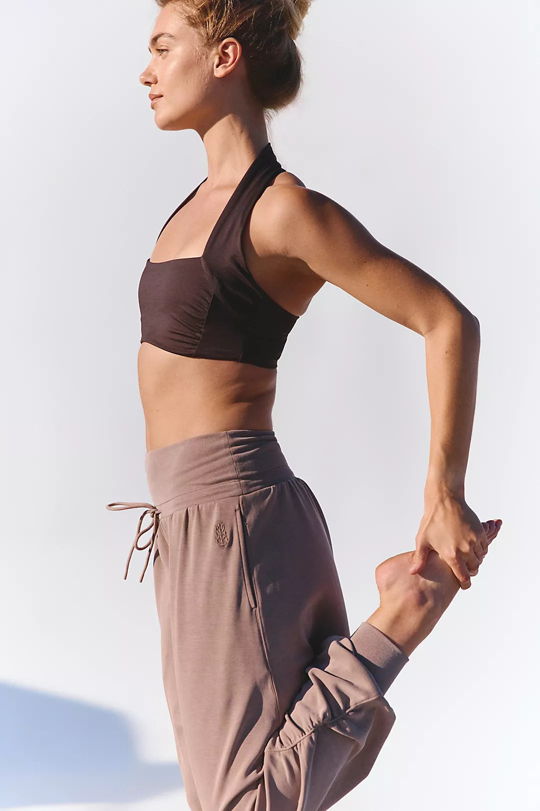 Free People Don't Let Go Halter Sports Bra- Chocolate