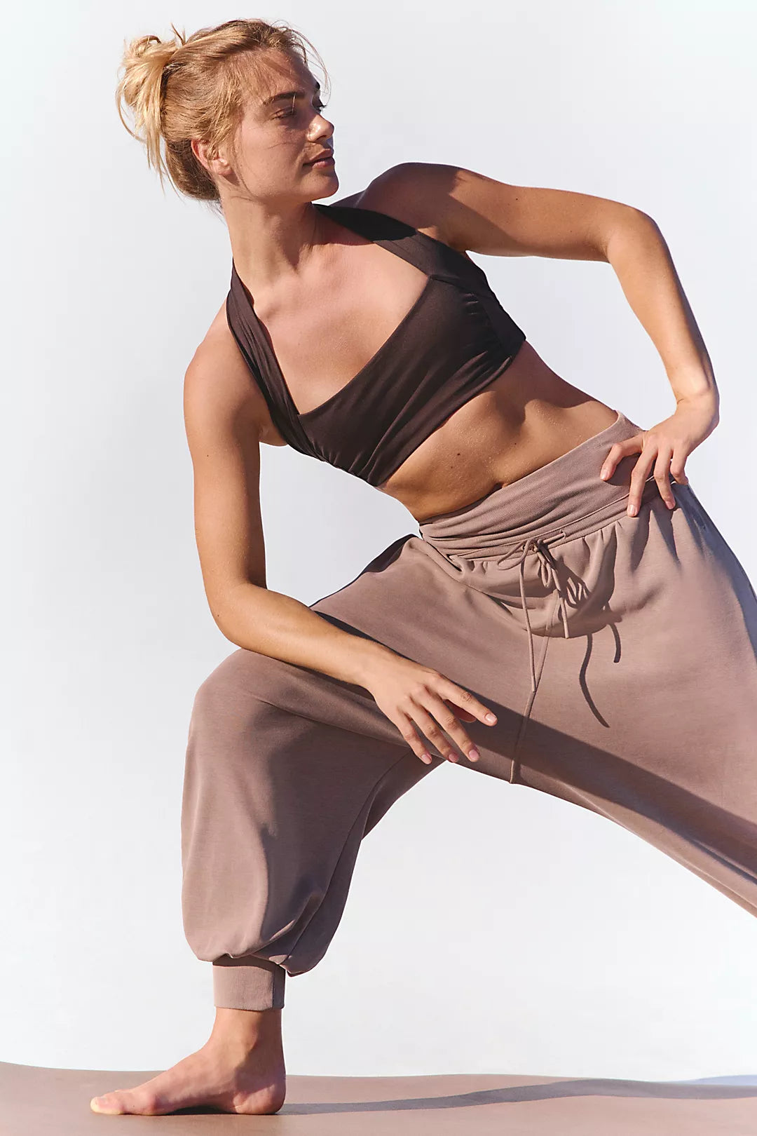 Free People Don't Let Go Halter Sports Bra- Chocolate