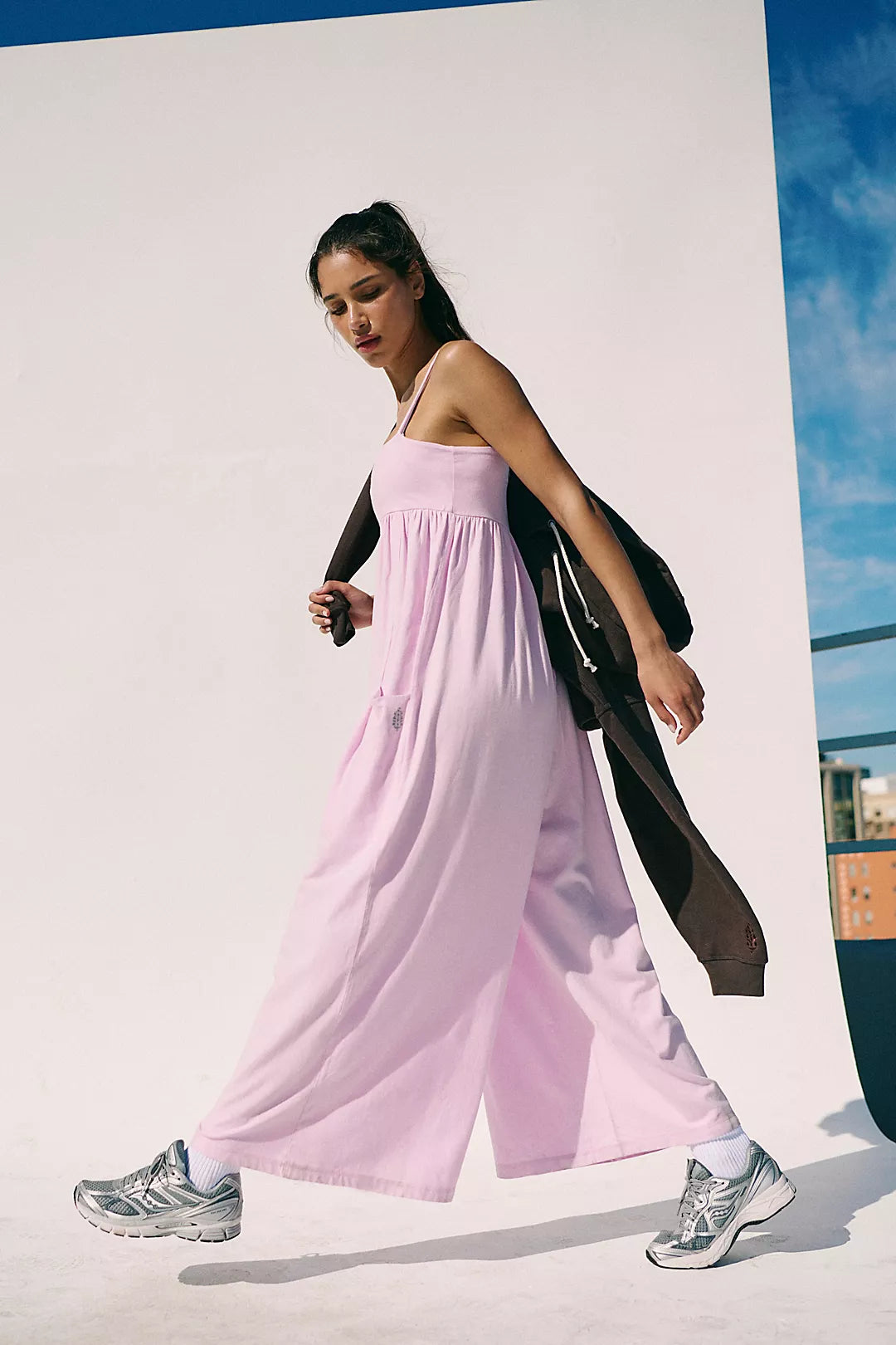 Free People Hot Shot Strappy Onesie- Ultra Violet