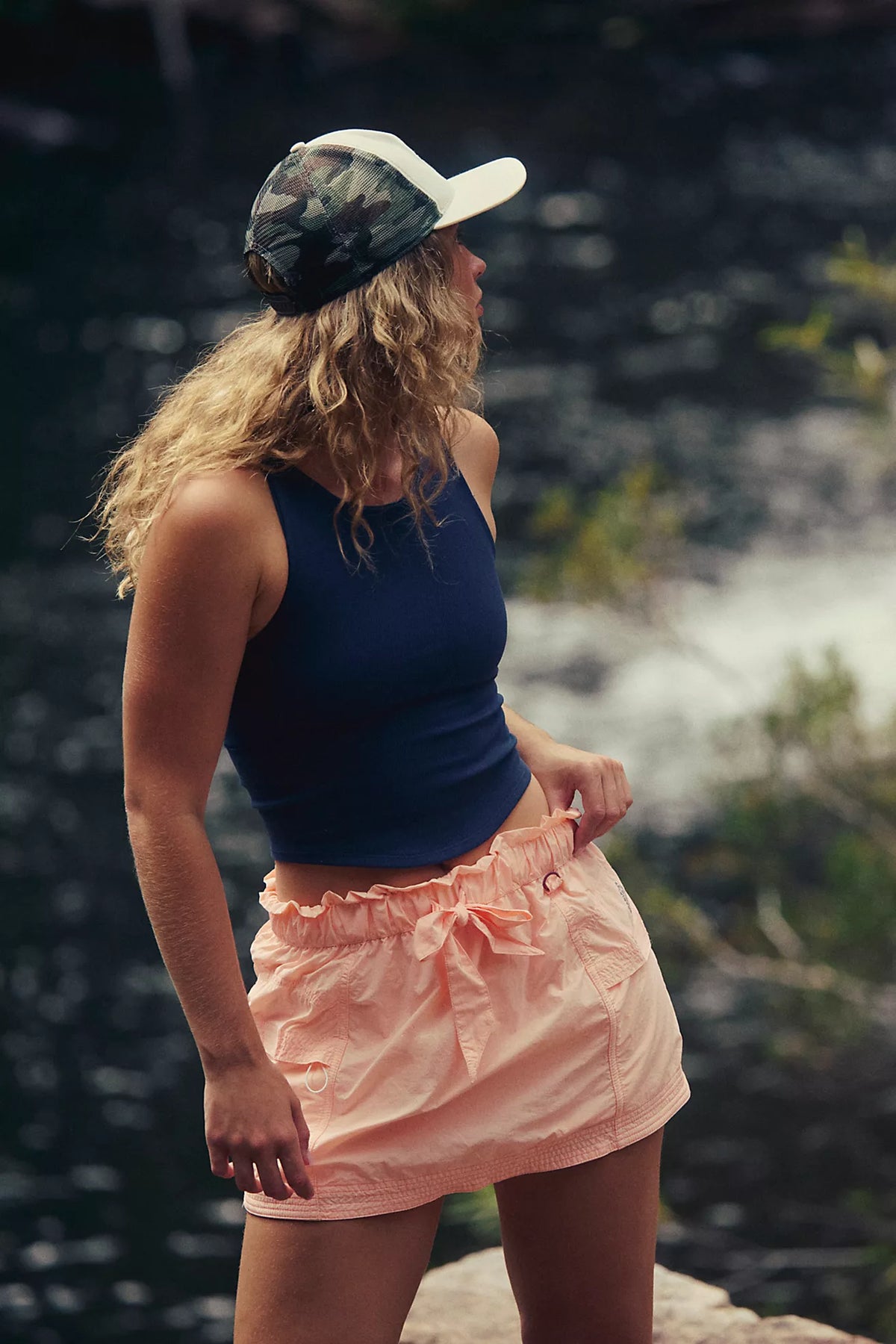 Free People Into The Wild Skort - Pastel Peach