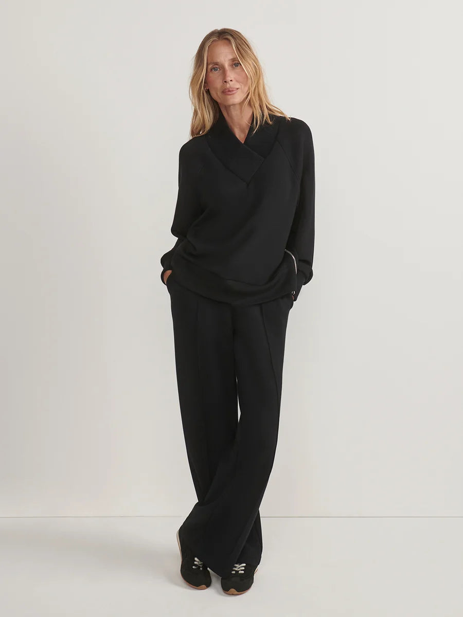 Varley Macie Zip-Hem Sweater- Black