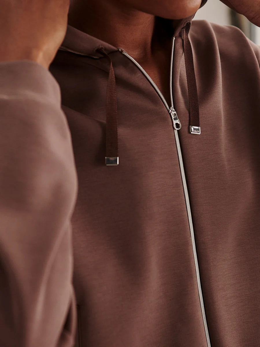 Varley Jorgie Zip-Through Hoodie- Coffee Quartz