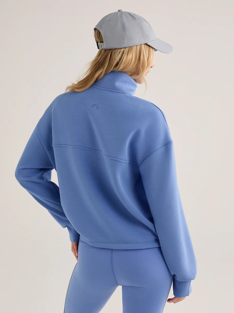 Varley Sian Cropped Half Zip Sweat- Marina