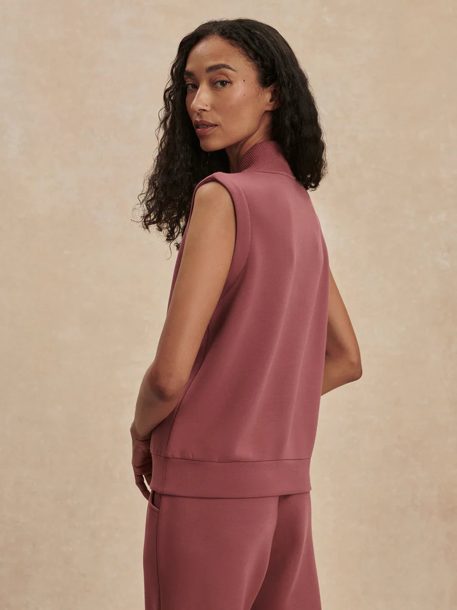 Varley Beau Sleeveless Half Zip- Wild Rhubarb