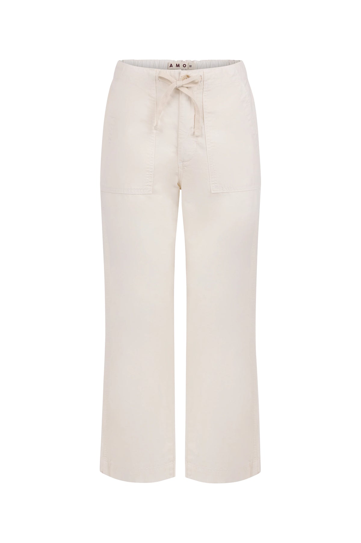 AMO Denim Easy Drawstring Slouch Crop - Bone