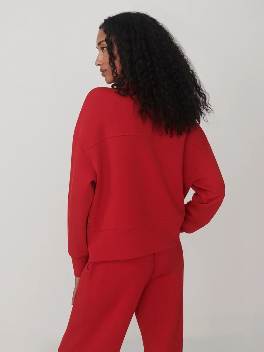 Varley Olwen Button Front Sweater- Red Marl