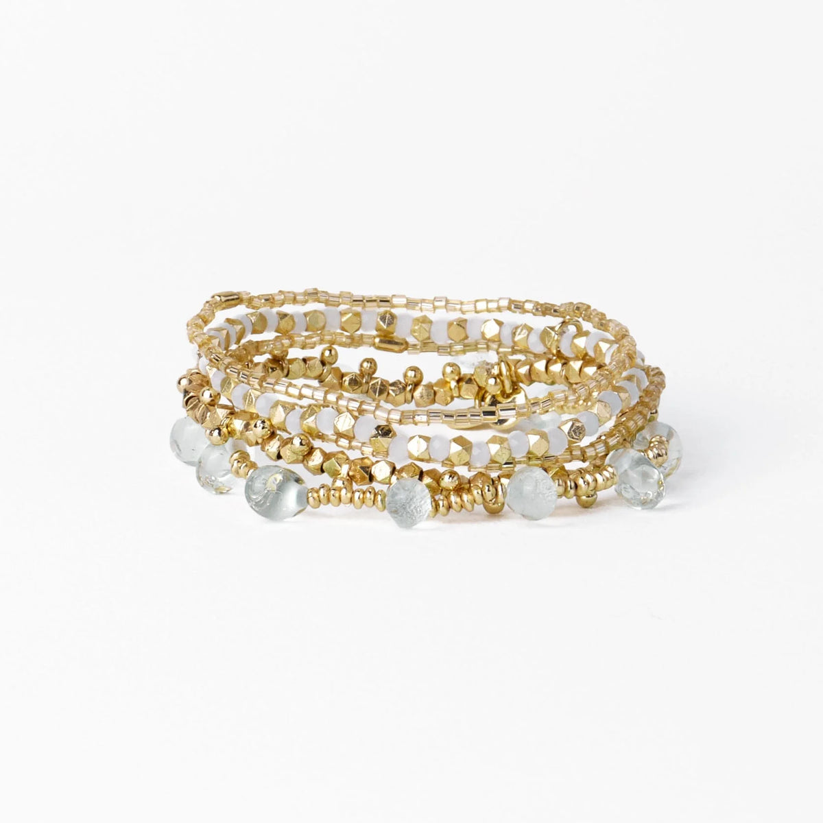 INK+ALLOY Ella Bracelet Stack - Clear and Gold