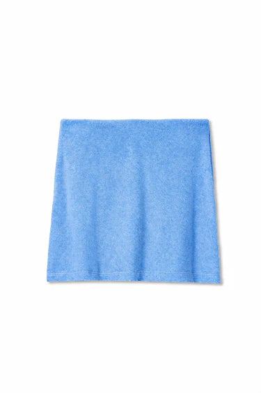 Perfect White Tee Emery- loop terry mini skirt- pacific blue