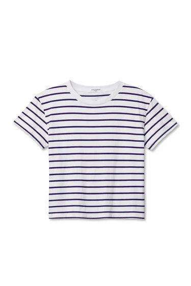 Perfect White Tee Everett Stripe- Ultraviolet/ White Stripe