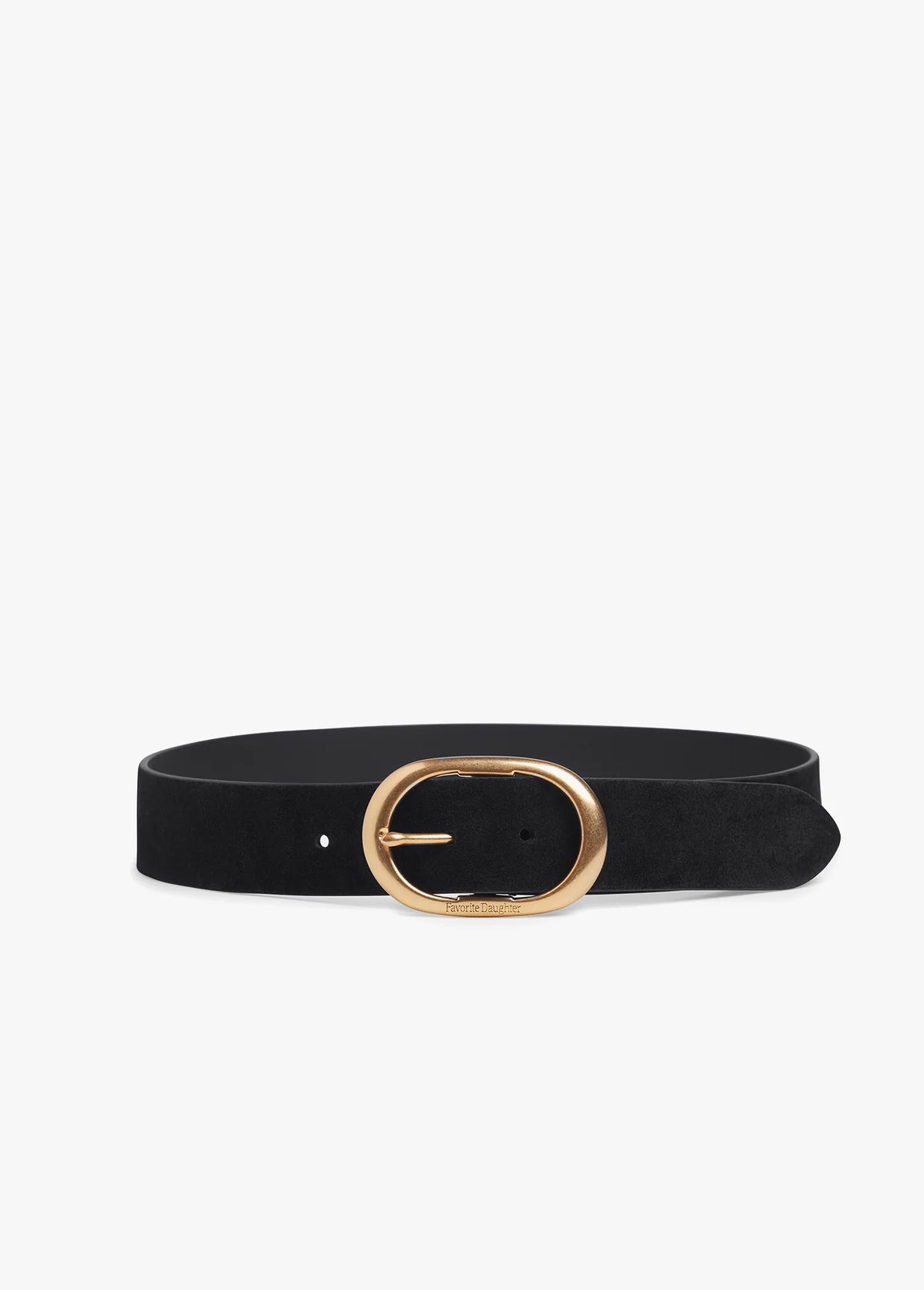 Favorite Daughter The Suede Jean Belt - Black/Antique Brass