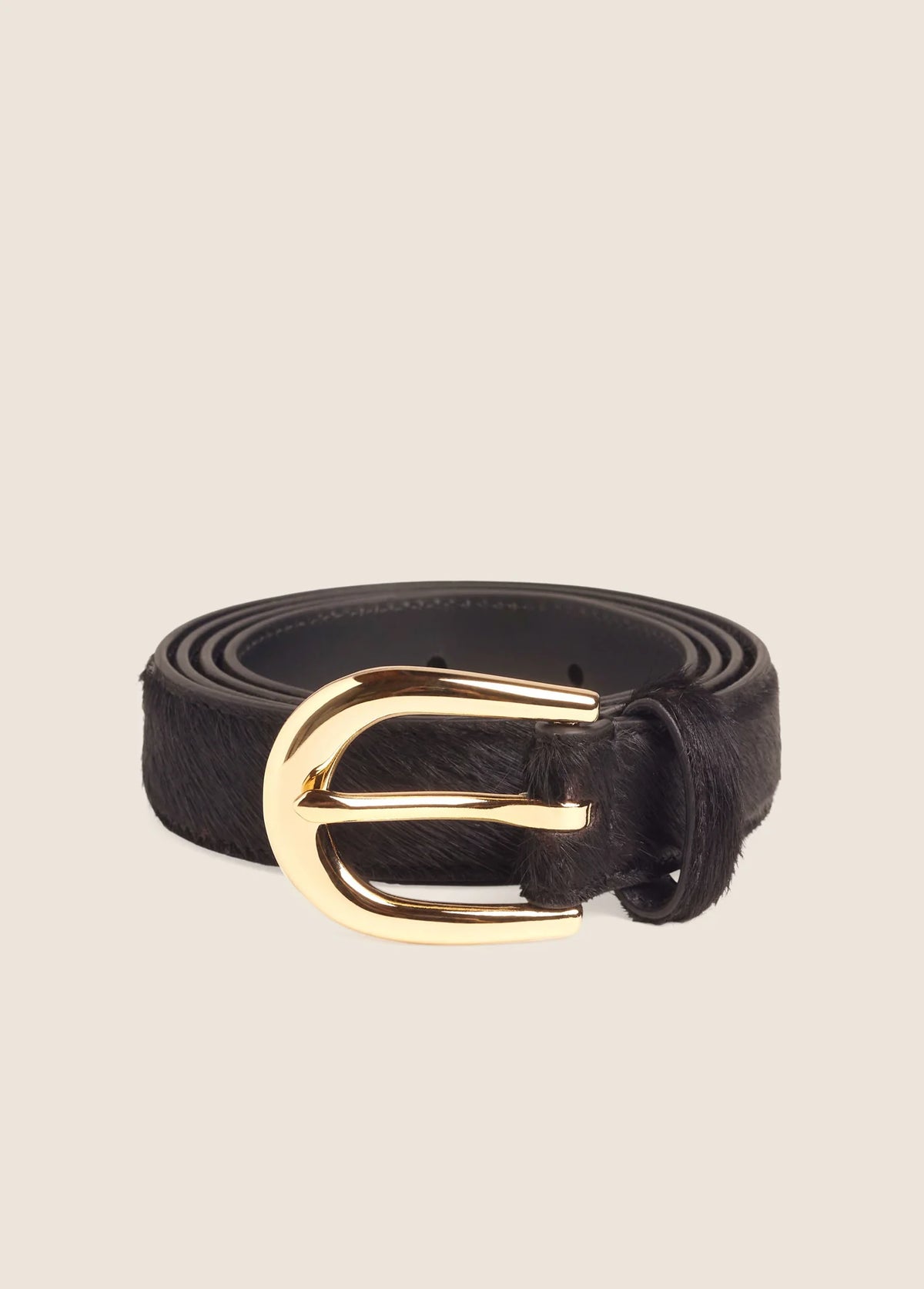 Favorite Daughter The Hair Calf Favorite Belt- Brown/pol gold