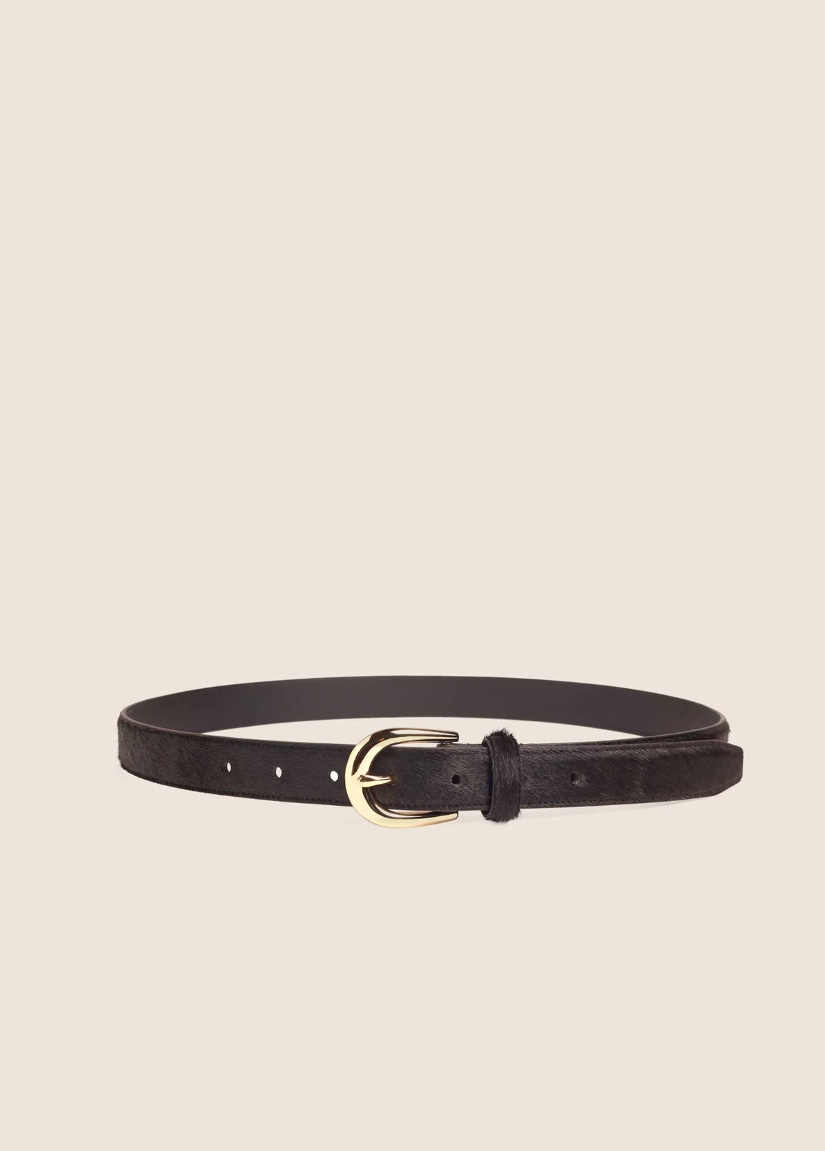 Favorite Daughter The Hair Calf Favorite Belt- Brown/pol gold